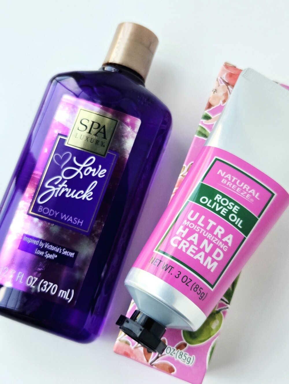 Spa Luxury Love Struck Body Wash & Natural Breeze Rose Olive Oil Hand Cream NWT - Picture 3 of 6